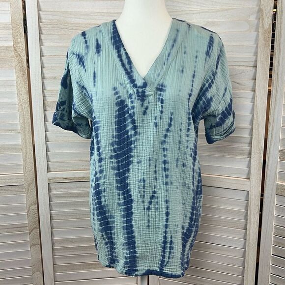 J. Jill Pure Jill Crinkle Gauze Tie Dye Tunic Top XS - Picture 1 of 11